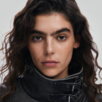 Women Distressed Black Leather Biker Jacket