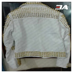 Women Fashion Studded Punk Rock Leather Jacket SJW109