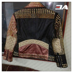 Women Fashion Studded Punk Rock Leather Jacket SJW110