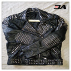 Women Fashion Studded Punk Rock Leather Jacket SJW119