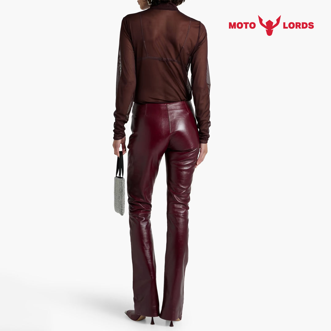 Plus Size Red Leather Pants For Women