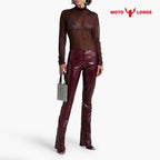 Plus Size Red Leather Pants For Women