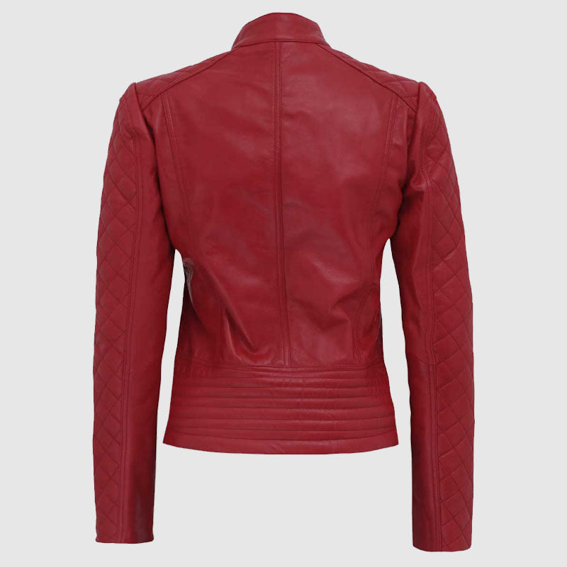 Womens Red Leather Jacket