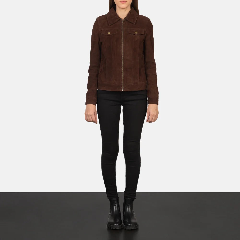 Vintage Suede Brown Trucker Jacket by Avanzar Leather