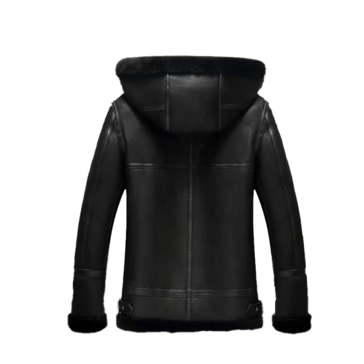 Women's Black Bomber B3 Hooded Aviator Leather Jacket