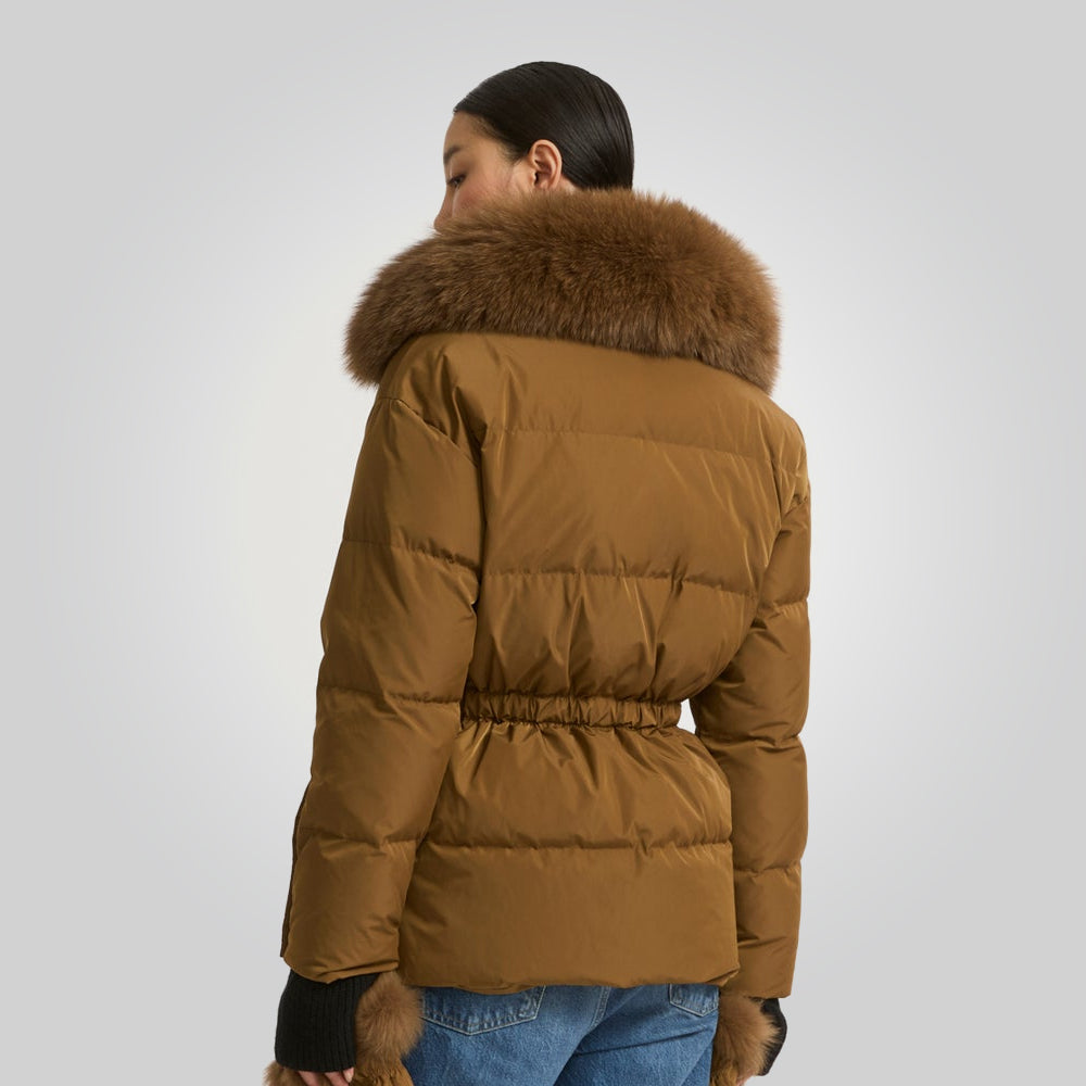 Women's Brown Parka Down Jacket