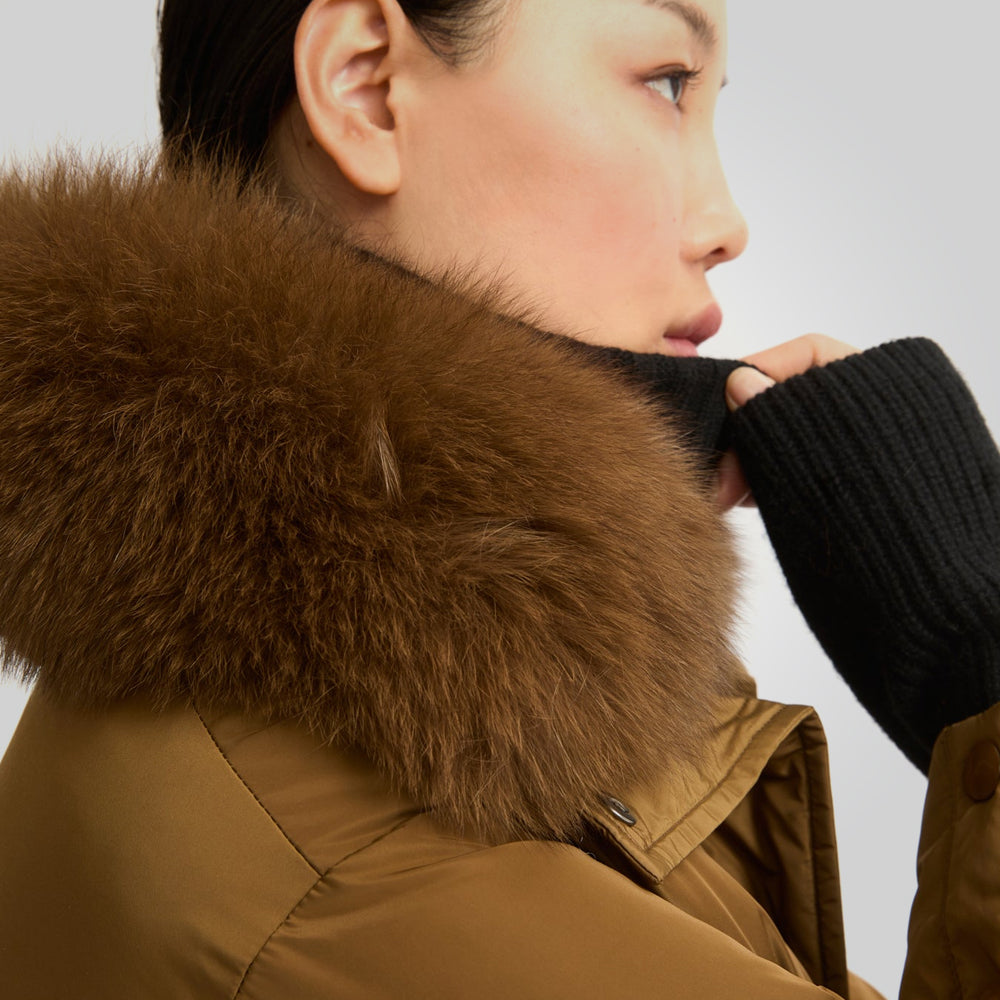 Women's Brown Parka Down Jacket