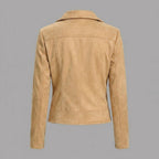 Women's Camel Suede Biker Jacket