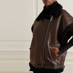 Women's Dark Brown Sheepskin Leather Shearling Vest - Luxe & Cozy