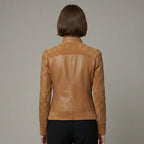 Women's Suede & Leather Single-Breasted Jacket