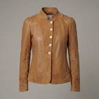 Women's Suede & Leather Single-Breasted Jacket
