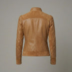 Women's Suede & Leather Single-Breasted Jacket