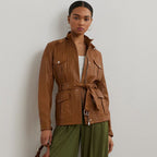 Women's UK Brown Leather Biker Jacket