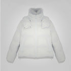 Women's White Parka Down Jacket With Fur Lining