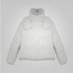 Women's White Parka Down Jacket With Fur Lining