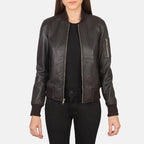 Brown Leather Bomber Jacket – Timeless Edge by Avanzar Leather