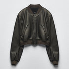 Women's Black A1 Aviator Bomber Jacket - Classic Leather