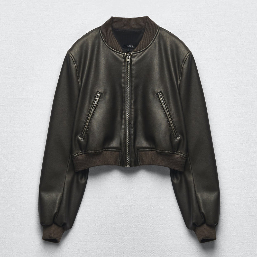 Women's Black A1 Aviator Bomber Jacket - Classic Leather