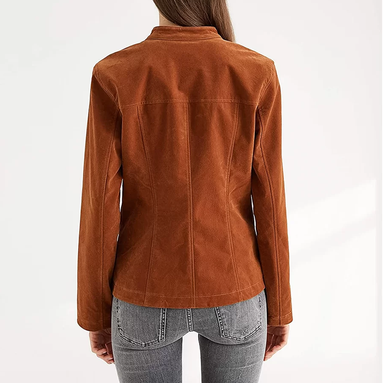 New Suede Lambskin Leather Biker Jacket For Women