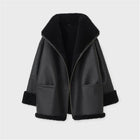Women's Oversized Full-Grain Shearling Leather Jacket