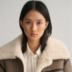 Women's Brown Aviator Sheepskin B3 Shearling Leather Jacket