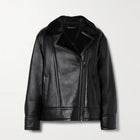 Women Black Sheepskin Fur Aviator Airforce Shearling Leather Jacket