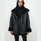 Women's Oversized Full-Grain Shearling Leather Jacket