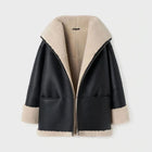 Women Black Aviator Fur Flight B3 Sheepskin RAF Shearling Leather Jacket