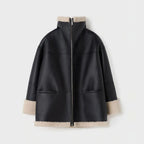 Women Black Aviator Fur Flight B3 Sheepskin RAF Shearling Leather Jacket