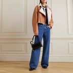 Women Brown Aviator B3 Shearling Fur Collar RAF Sheepskin Leather Jacket