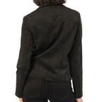New Women Black Suede Lambskin Leather Biker Jacket