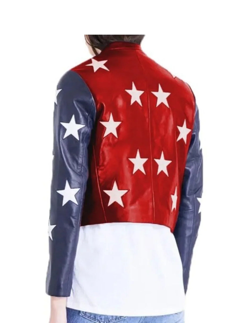 4th July Flag & Stars Cropped Jacket For Womens
