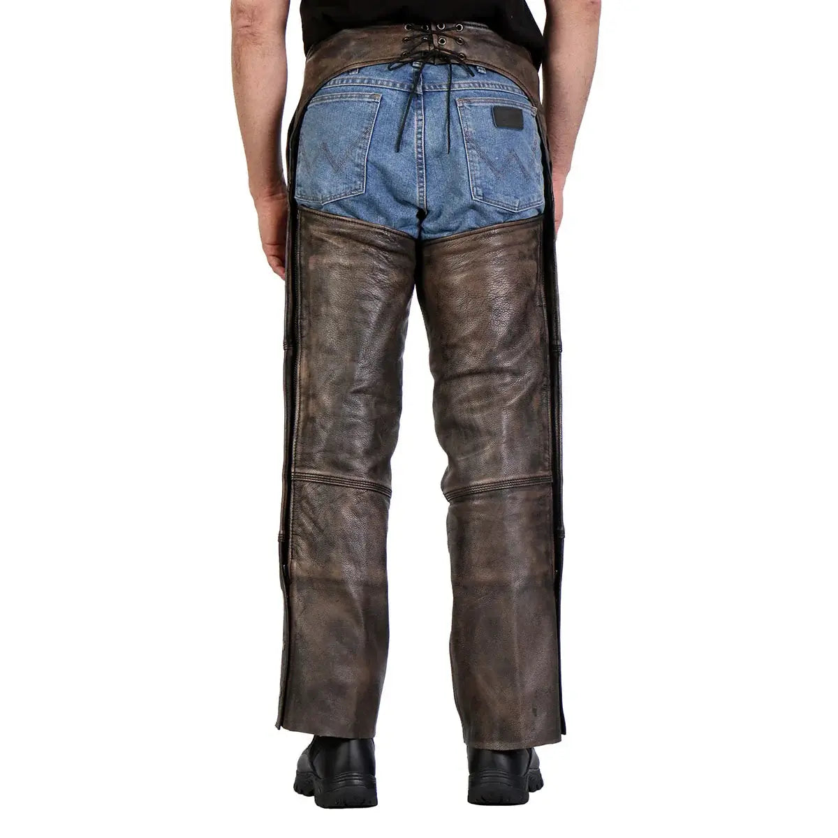Women's Biker Leather Over Chaps Back Side View