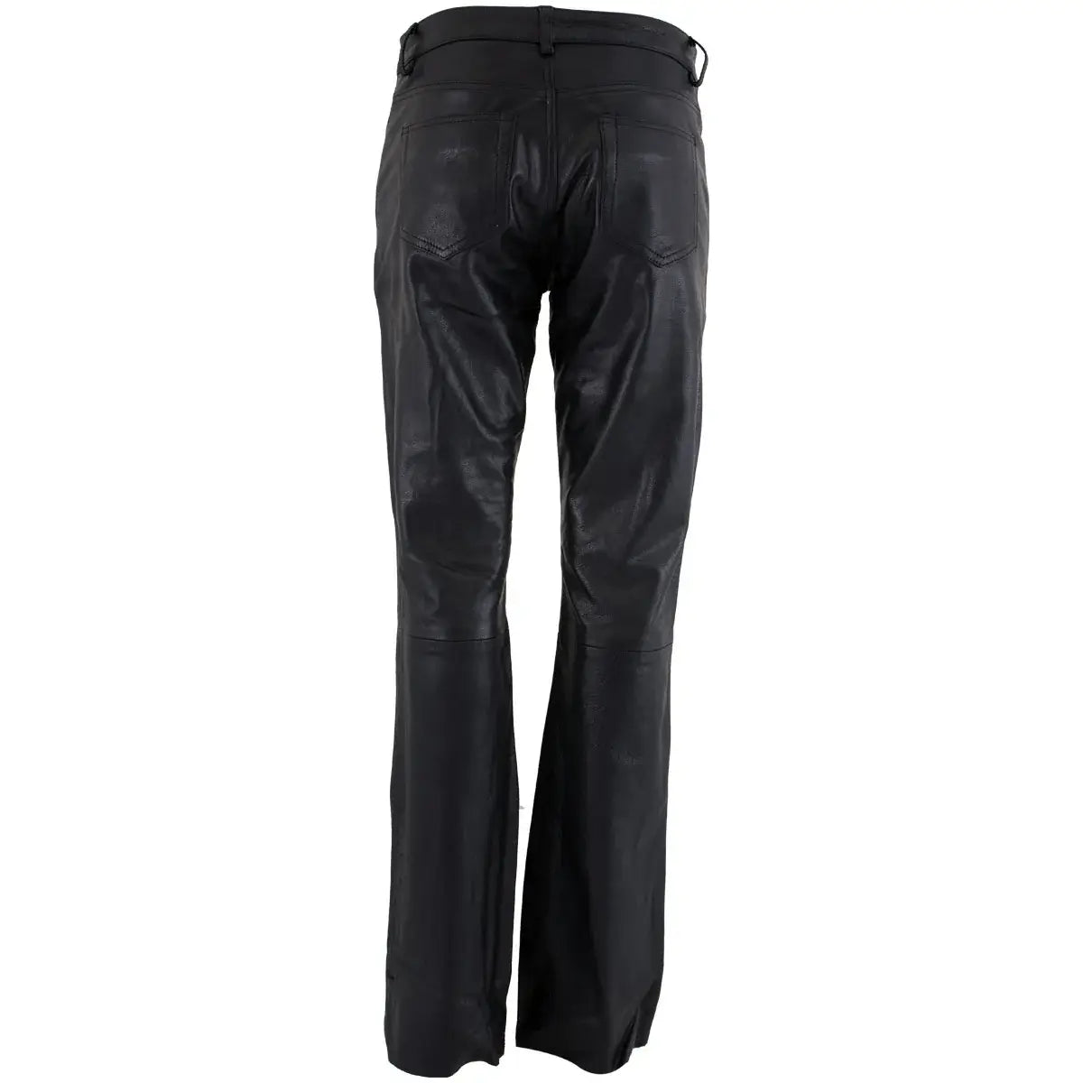 Women's Biker Leather Pants Back Side View