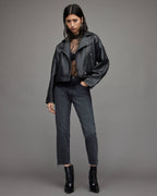 Women’s Black Biker Leather Jacket