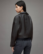 Women’s Black Biker Leather Jacket