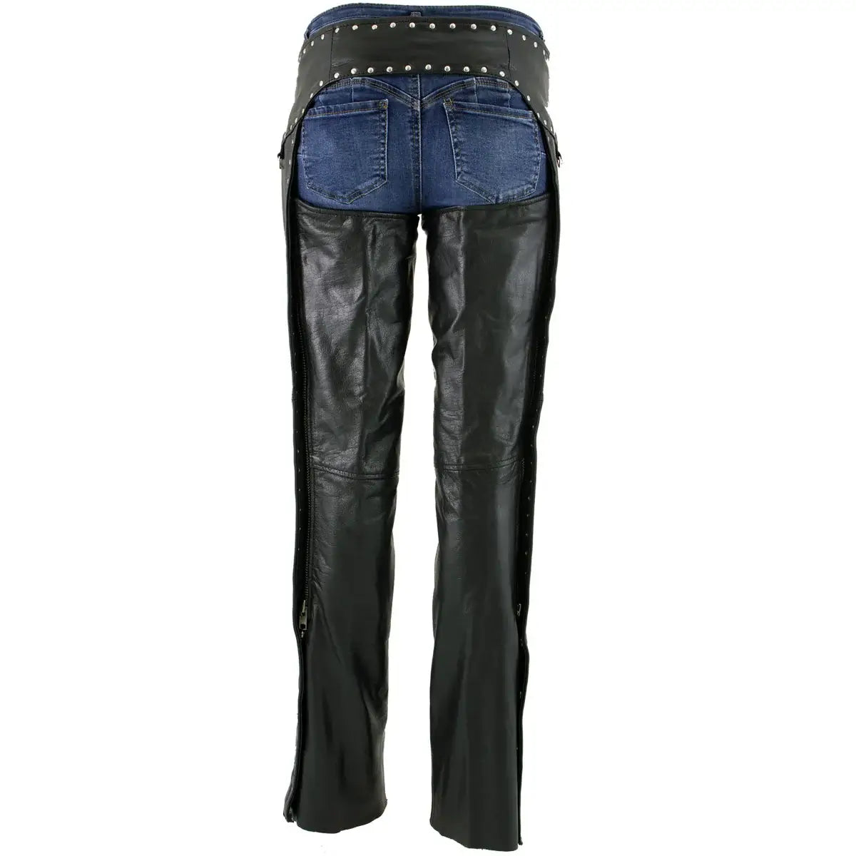 Women's CE Armored Motorcycle Chaps Back Side View