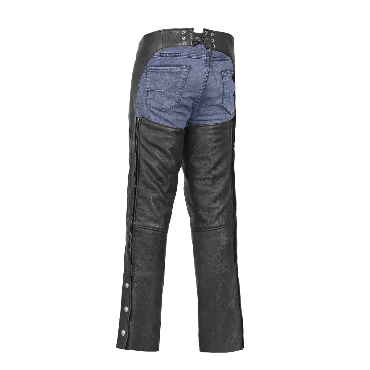 Women's Custom Motorcycle Chaps Back Side View