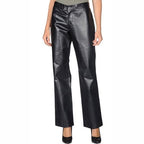 "High-Rise Luxe Leather Trousers"