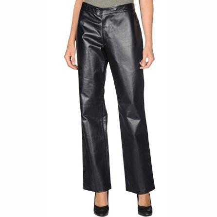 "High-Rise Luxe Leather Trousers"