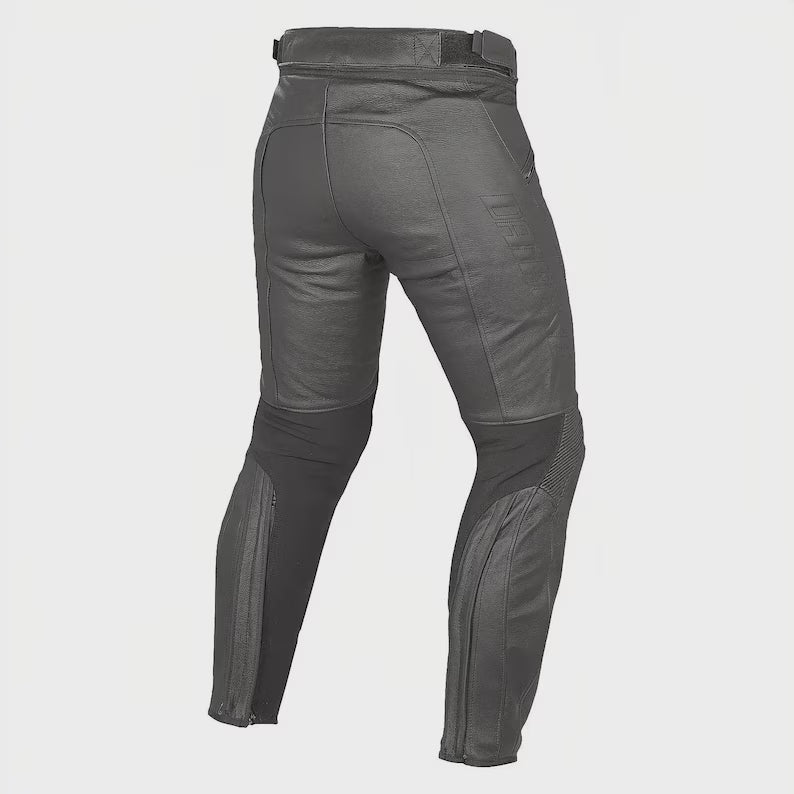 Women's Leather Biker Pants Back Side View