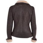 Womens Luxury Aviator Shearling Bomber Jacket