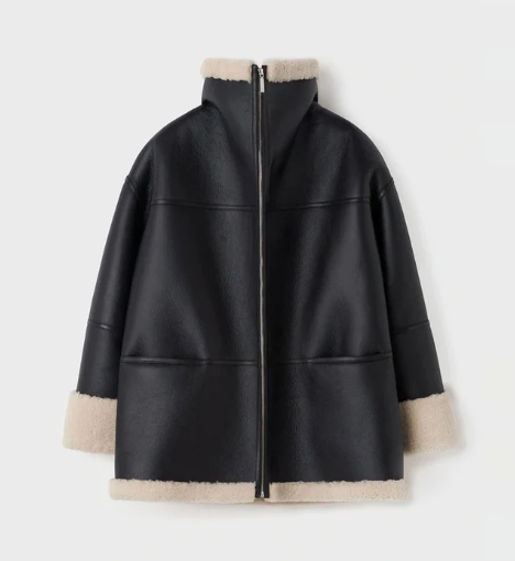 Women's Black Sheepskin Bomber Leather Jacket