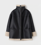 Women's Black Sheepskin Bomber Leather Jacket