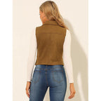Women Casual Suede Leather Vest