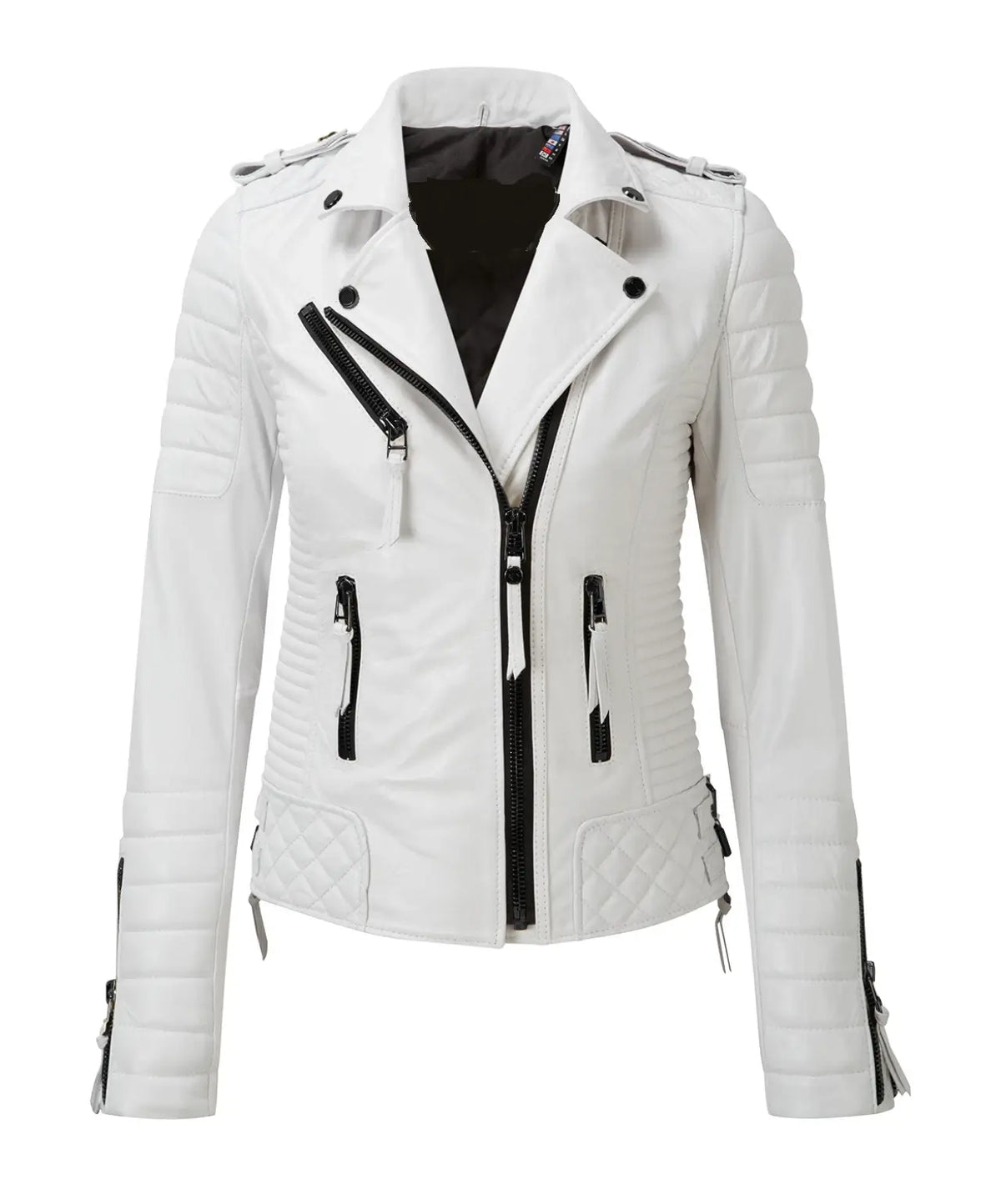 Women’s White Biker Jacket
