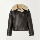 Dark Chocolate Brown Women B3 RAF Aviator Cowhide Shearling Leather Jacket