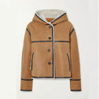 Women’s RAF B3 Hooded Leather-Trimmed Sheepskin Shearling Bomber Jacket