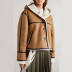 Women’s RAF B3 Hooded Leather-Trimmed Sheepskin Shearling Bomber Jacket