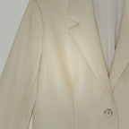 Women's Cream Goatskin Leather Blazer Coat